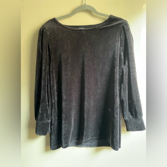 Talbots Tops - Talbots size 1X velvet top puff shoulder long sleeve side vents